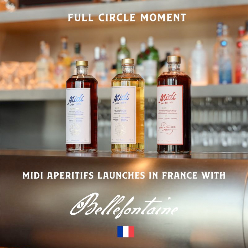 bouteilles Midi Apéritifs et logo Bellefontaine